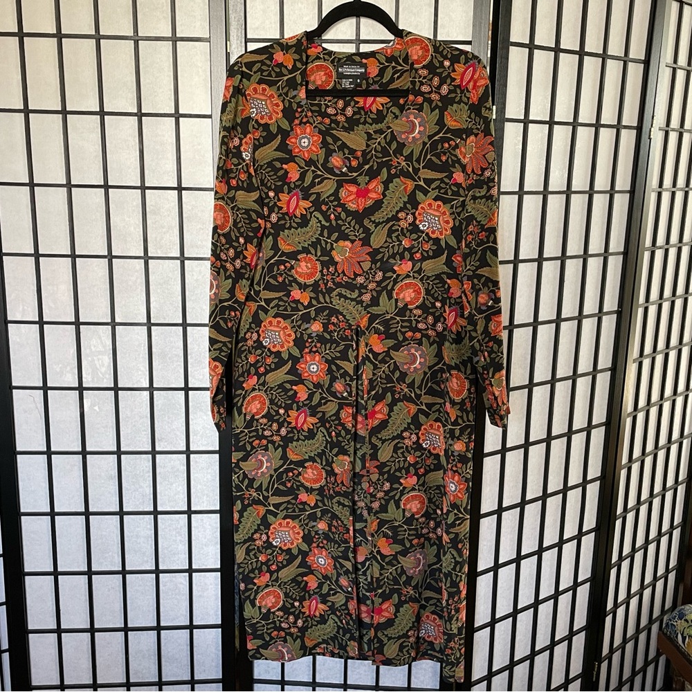 Vintage J Peterman Silk Open Front Tunic size 6